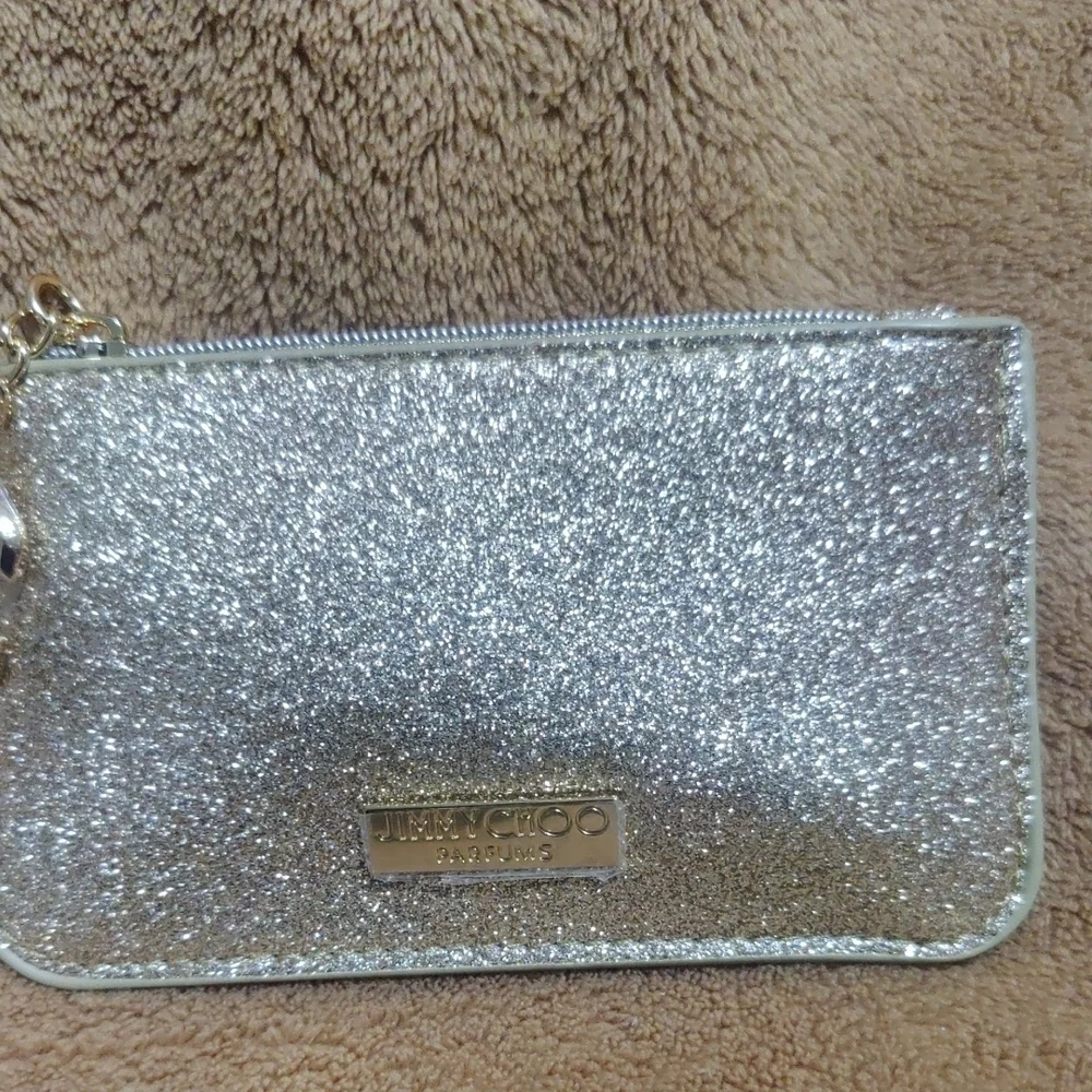 Jimmy Choo Shimmering Silver Wallet – Compact 5x3 – NWT
